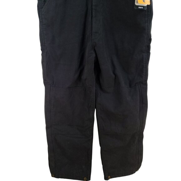 Berne Mens XL 38-40 Waist Insulated Bib Overalls Black Cotton Blend Workwear Qui - Picture 6 of 10